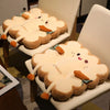 Cartoon Toast-Shaped Seat & Back Cushion – Washable Anti-Fatigue Support Pillow