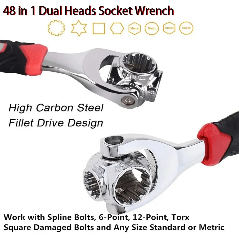 48-in-1 Universal Socket Wrench with 360° Rotating Head