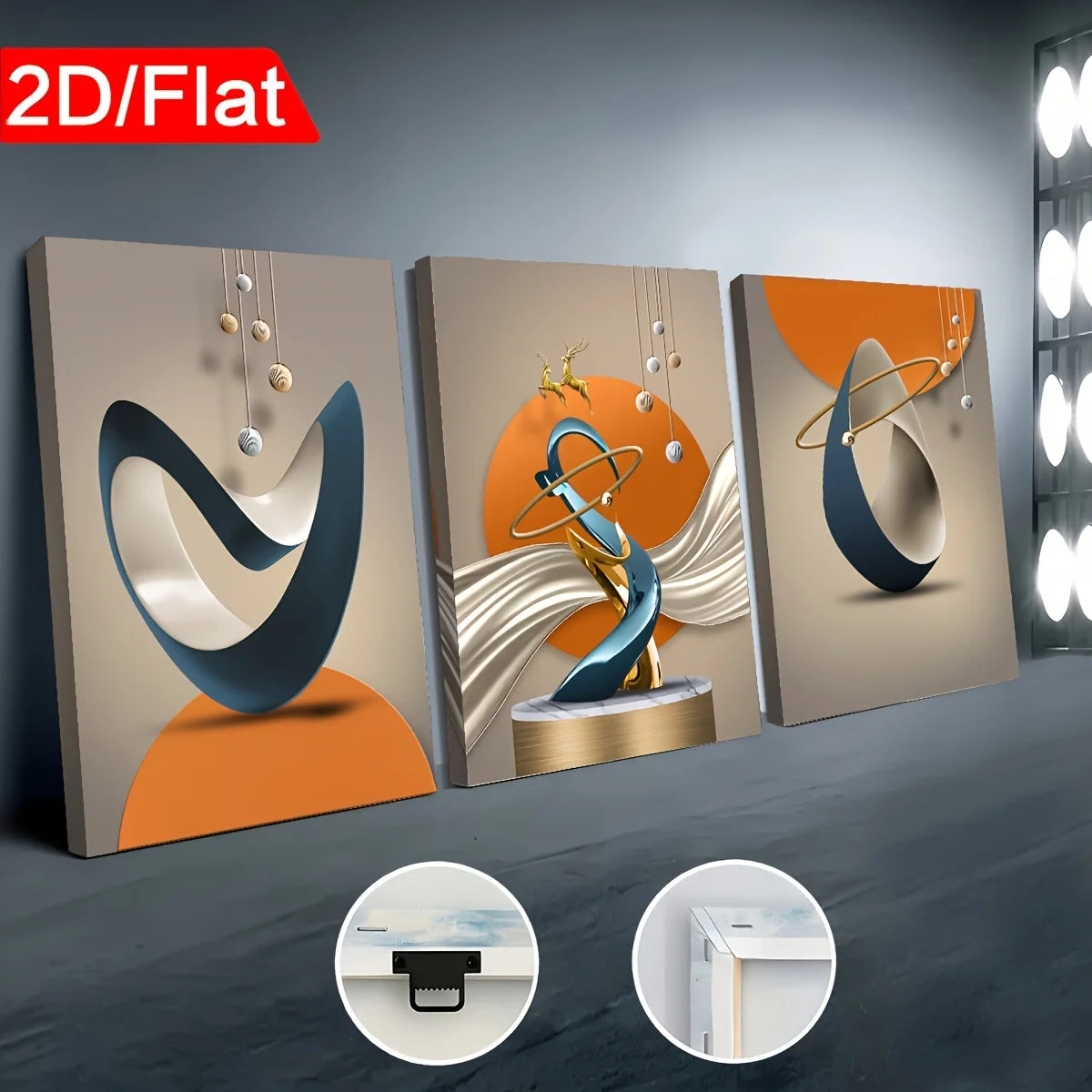 Abstract Framed Canvas Wall Art – Modern Light Luxury Decor