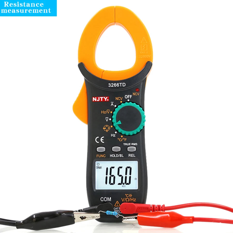 AC/DC Digital Clamp Meter with Temperature and Capacitance Testing