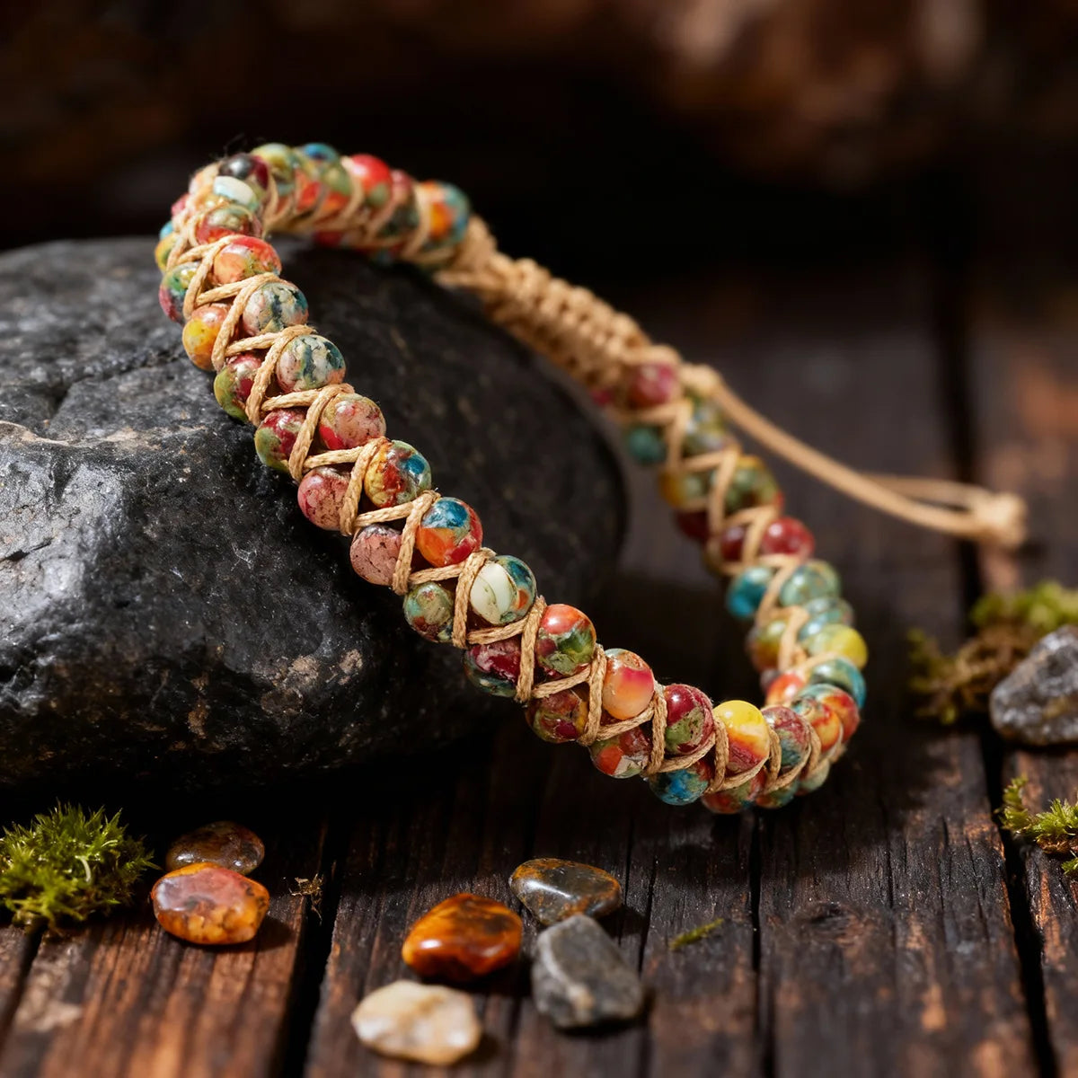 Bracelet d'Amitié en Pierre Naturelle Bohème