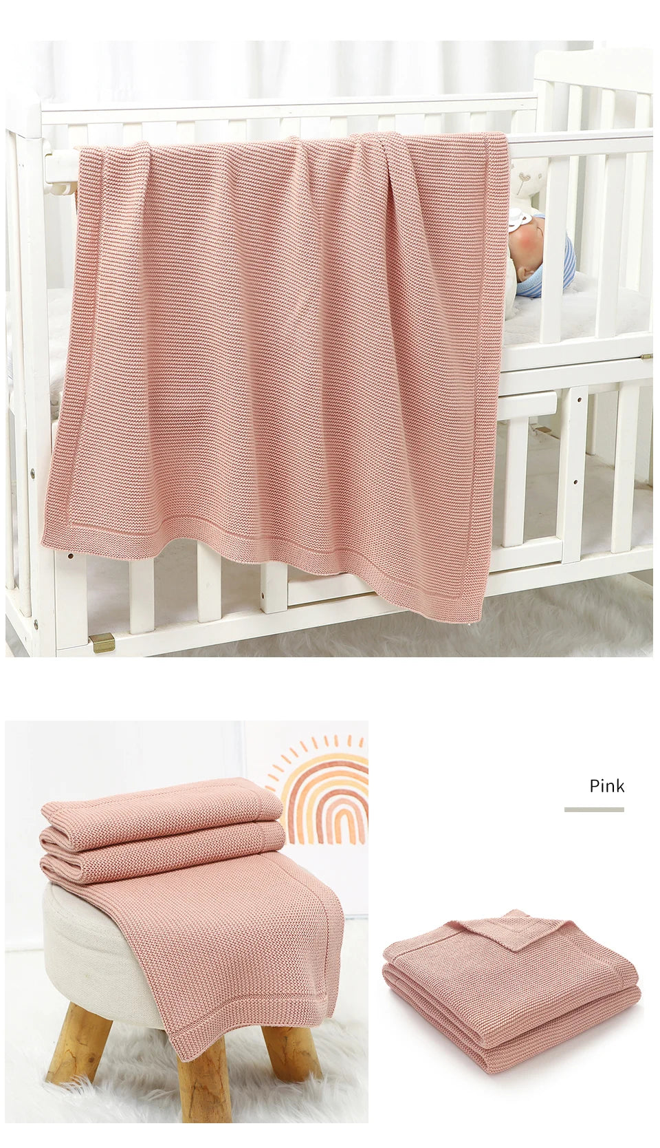 Soft Cotton Baby Swaddle Blanket – All-Season, Multi-Use