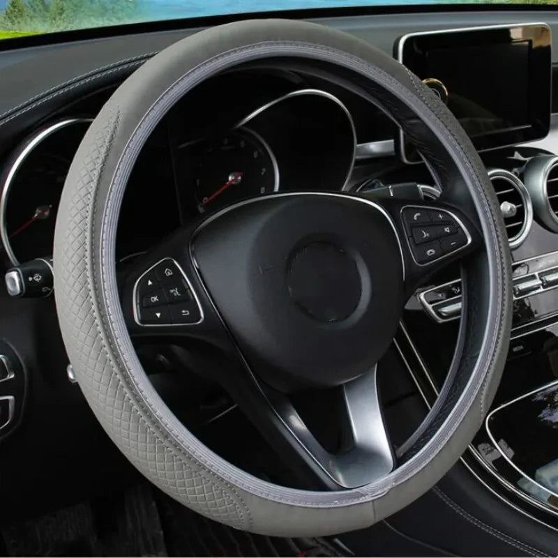 Premium Anti-Slip Leather Car Steering Wheel Cover