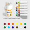 A set of 12 water-soluble paint sticks in various colors displayed in a clear plastic tube.