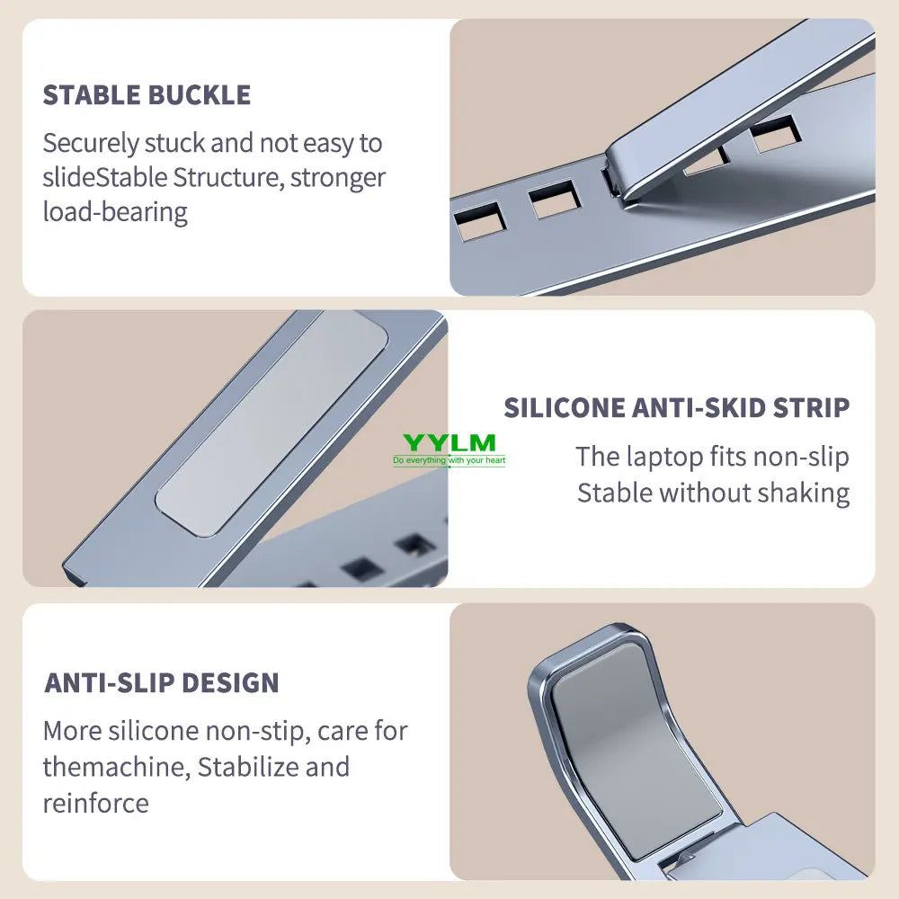 Adjustable Aluminum Laptop Stand with Cooling Design