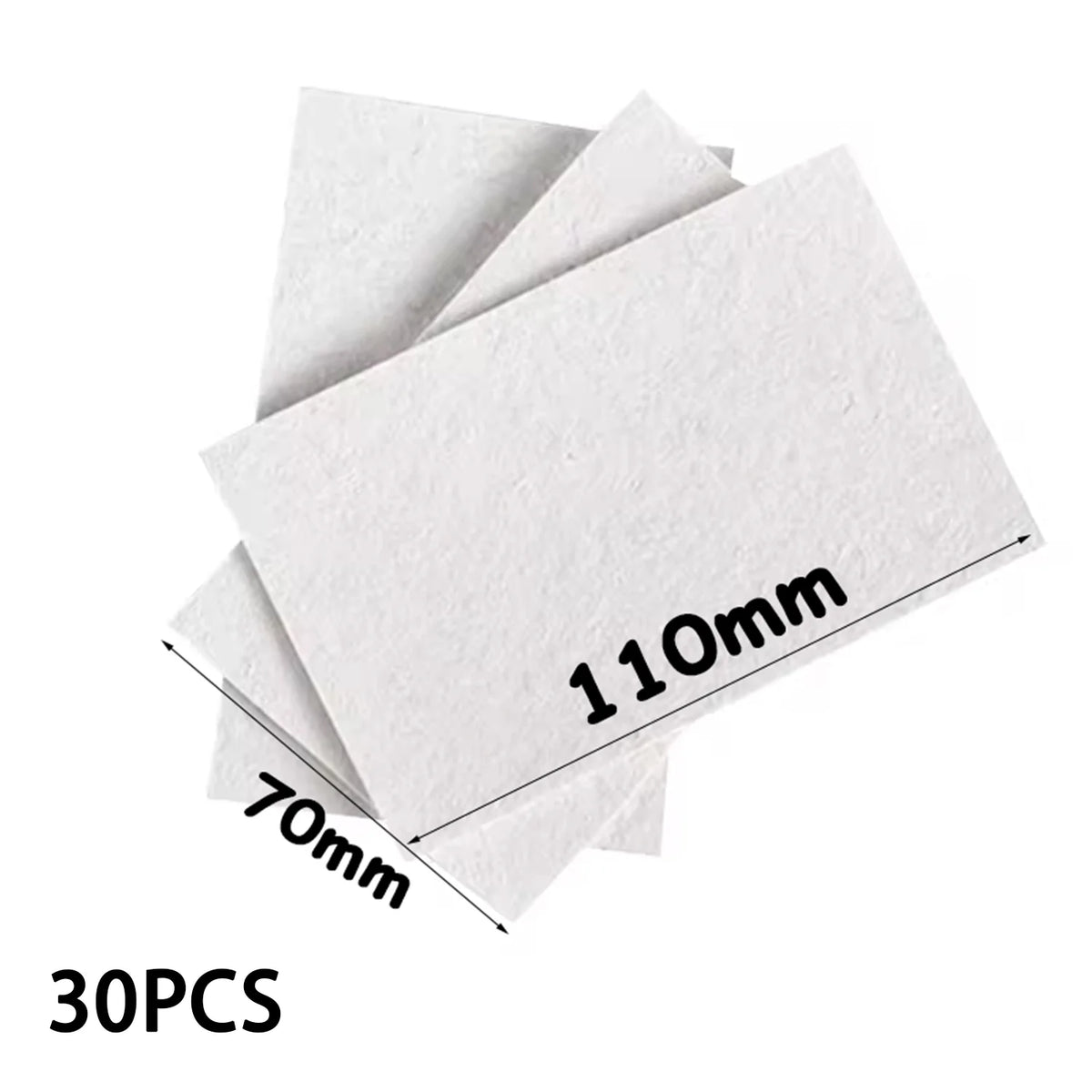 A stack of 30 pieces of white puffy texture painting paper, showing various thicknesses like 70mm and 110mm.