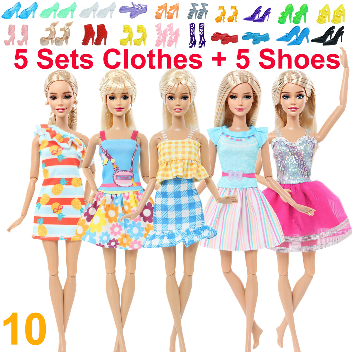 Fashion Doll Clothing Set with Shoes for 11.5-12 Inch Dolls