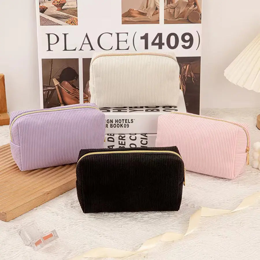 Large Capacity Corduroy Cosmetic Storage Bag