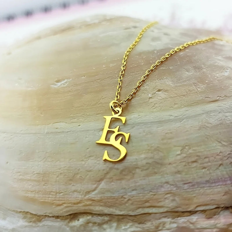 Custom Interlocking Initial Necklace