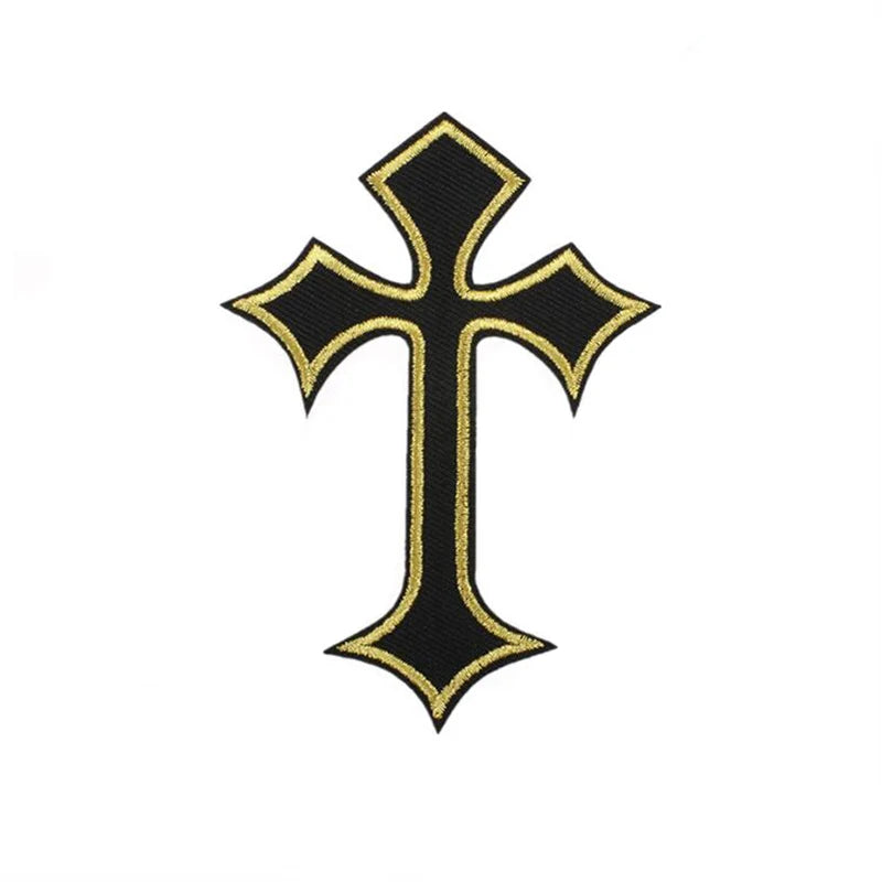 Embroidered Cross Patches with Iron-On Backing (Set of 10)