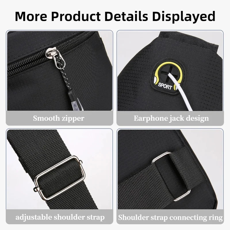 Men's Casual Crossbody Sling Bag with Multiple Pockets