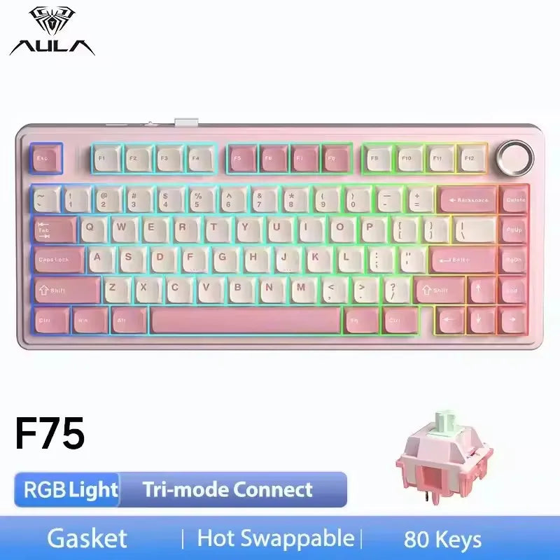 AULA F75 Tri-Mode Wireless Mechanical Keyboard