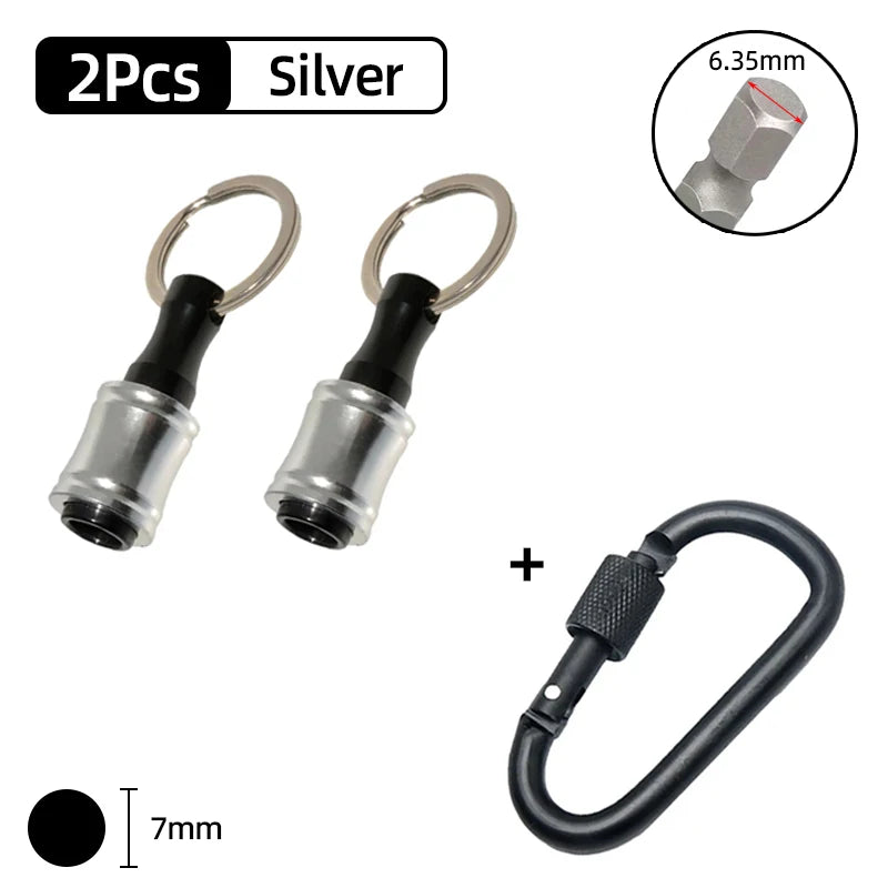 1/4" Hex Quick-Change Screwdriver Bit Holder with Keychain