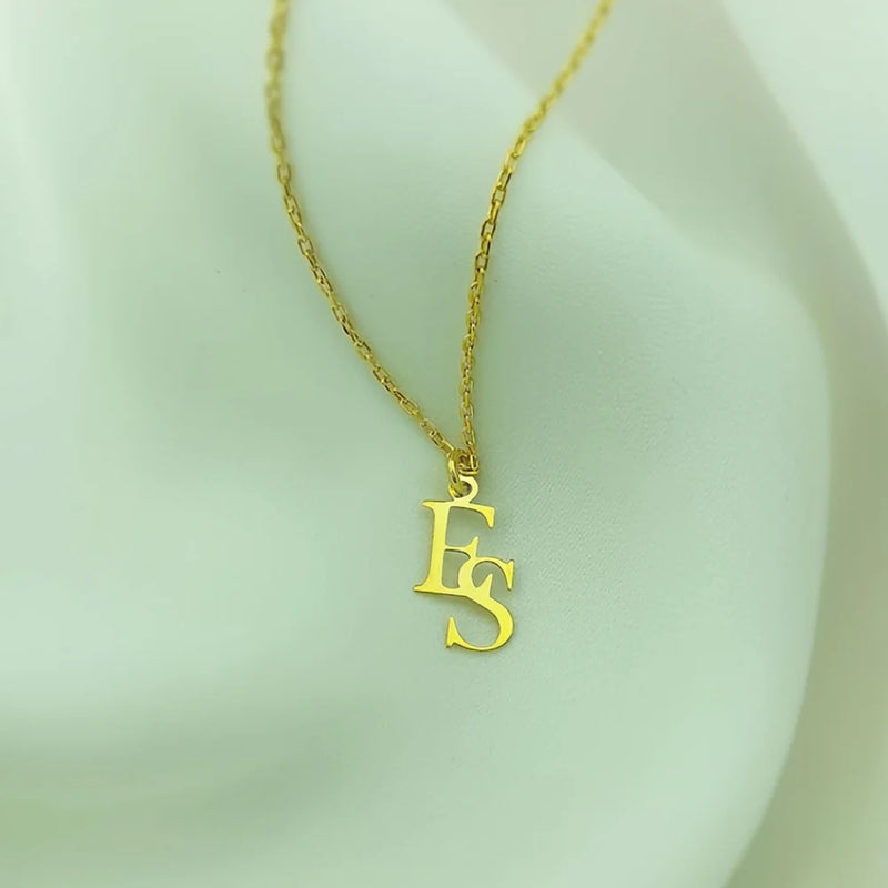 Custom Interlocking Initial Necklace