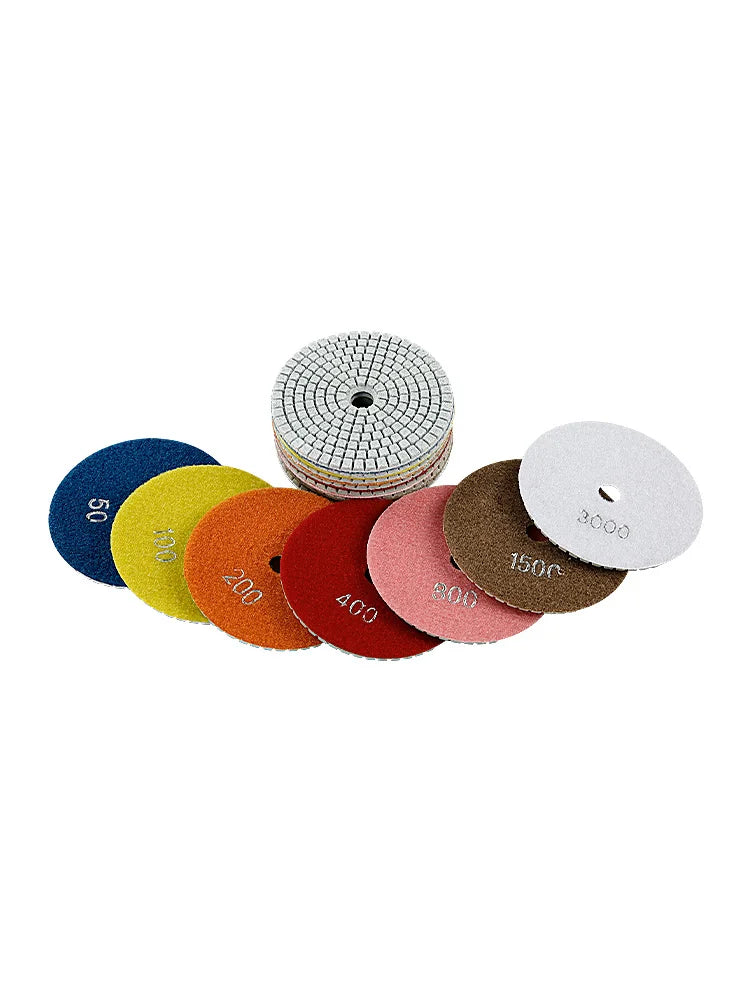 4-Inch Diamond Polishing Pads with Backer Pad (50-3000 Grit)