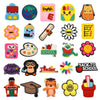 A collection of colorful PVC charms and pins for decorating shoes, sandals, and other items.