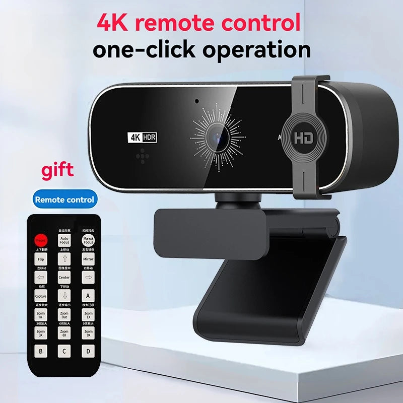 4K Webcam with Autofocus, Remote Control & Privacy Cover