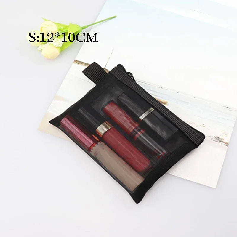 Breathable Mesh Makeup Bag Organizer - Multi-Purpose Travel Toiletry Pouch