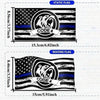 Two versions of a static and waving flag design featuring a black and white striped background with an American flag motif an