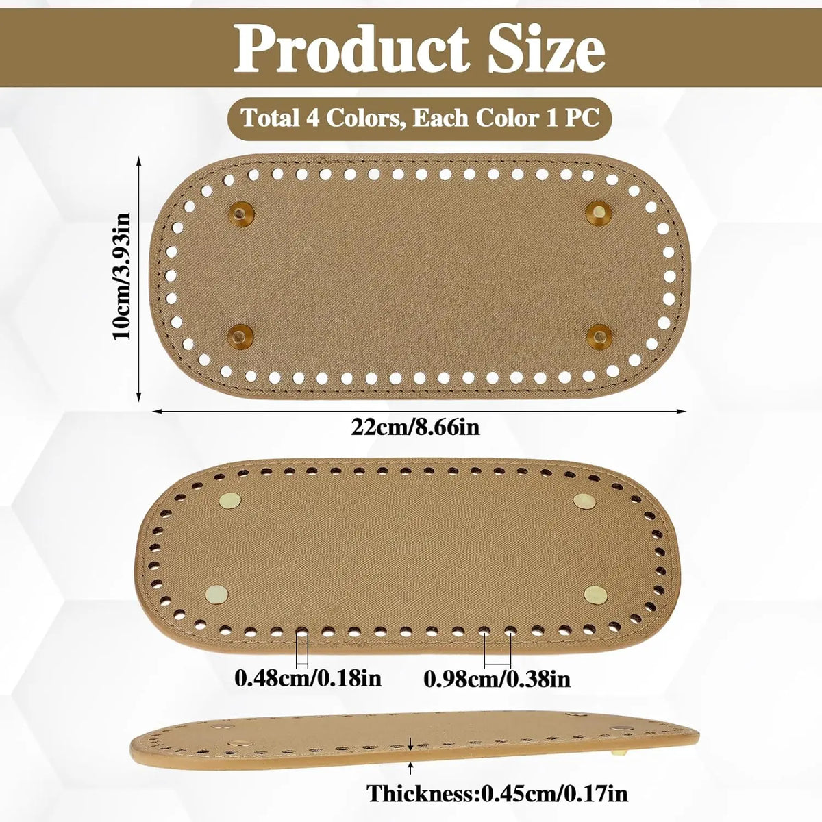 PU Leather Crochet Bag Base with Metal Feet