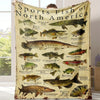 Cozy Flannel Throw Blanket with Fish Print