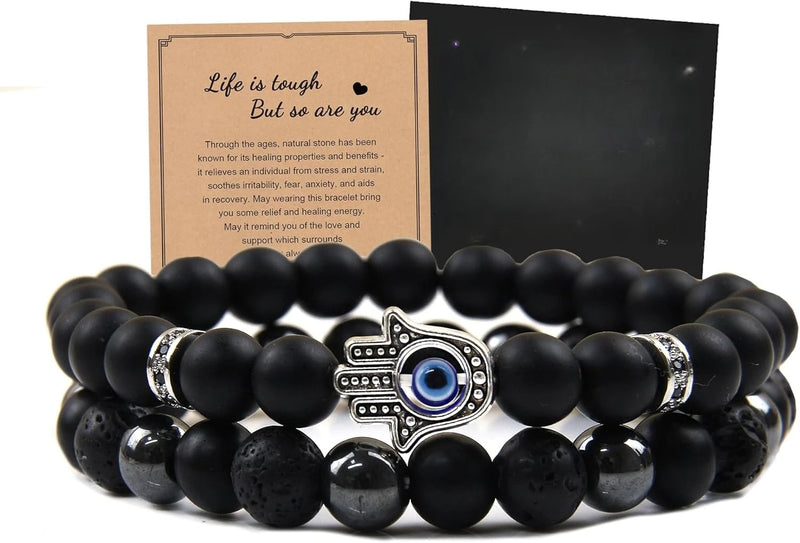 Triple Protection Men's Gemstone Bracelet