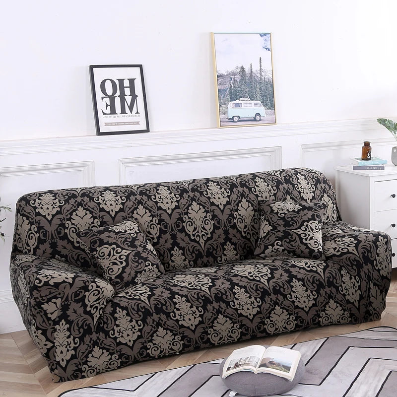 Stretch Floral Sofa Cover with Anti-Slip Grip