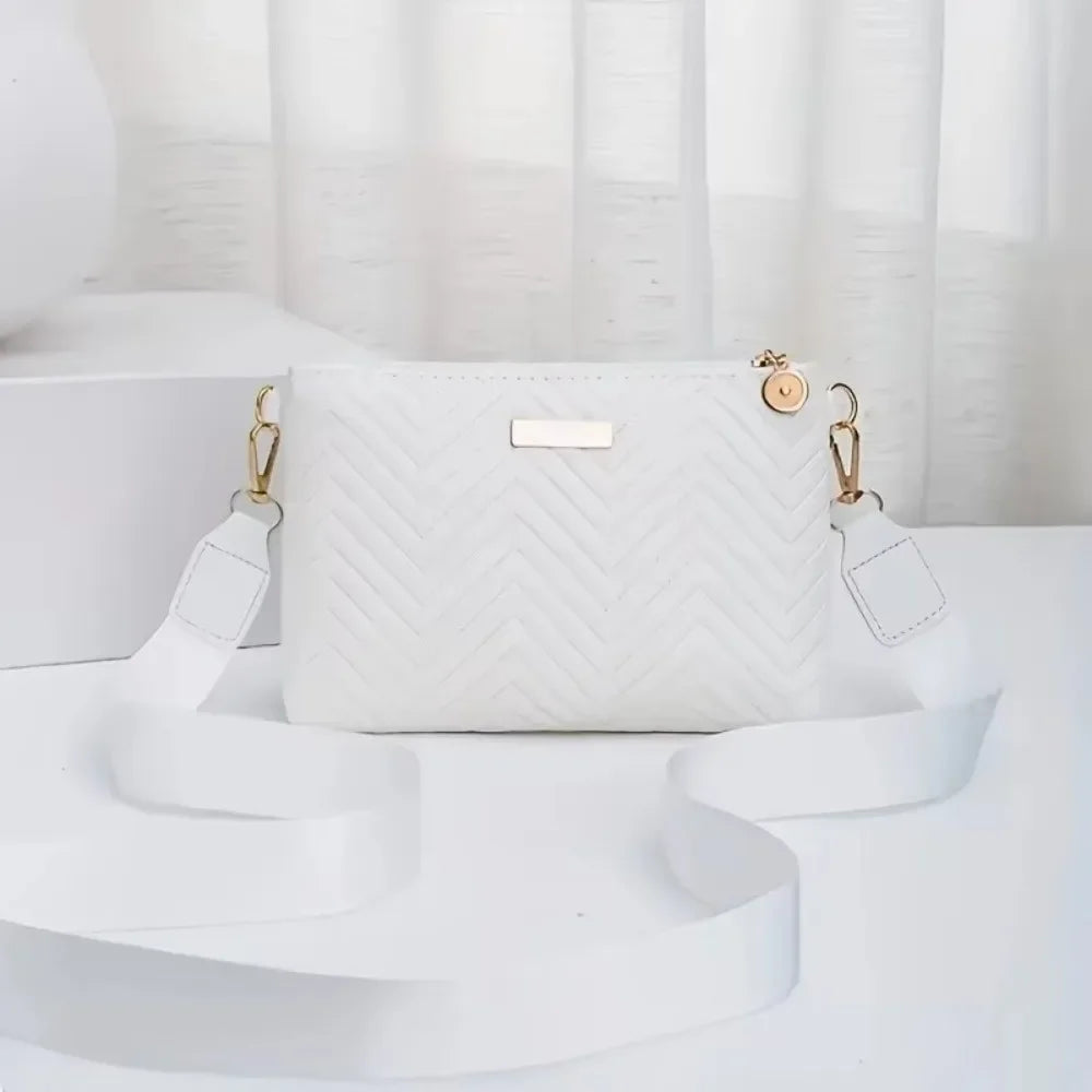 Quilted Chain Crossbody Bag with Adjustable Strap
