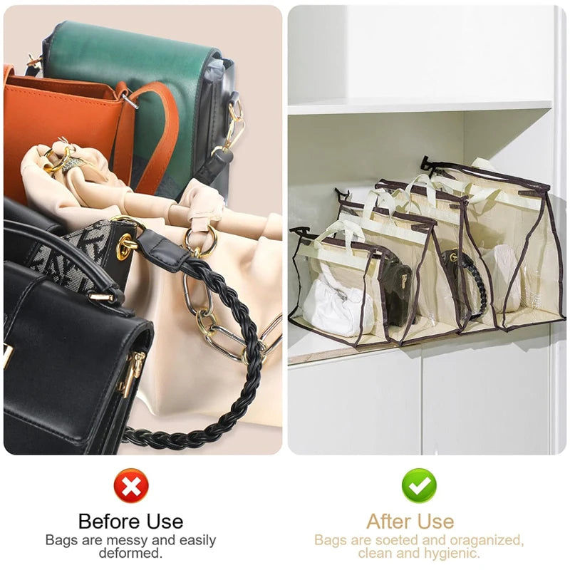 Transparent Dust-Proof Handbag Storage Bag with Hanging Hook