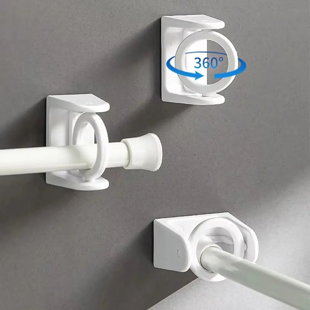 360° Rotatable Adhesive Curtain Rod Brackets (Set of 10)