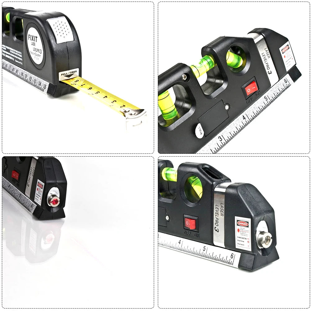 Multipurpose Laser Level with Measuring Tape & Rulers