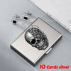 Skull Print Stainless Steel Credit Card Holder Wallet