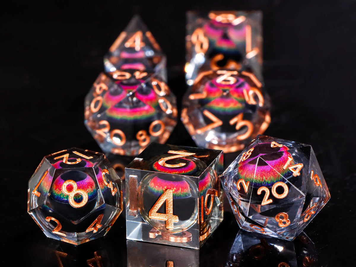 Beholder's Eye Sharp Edge Resin Dice Set for D&D