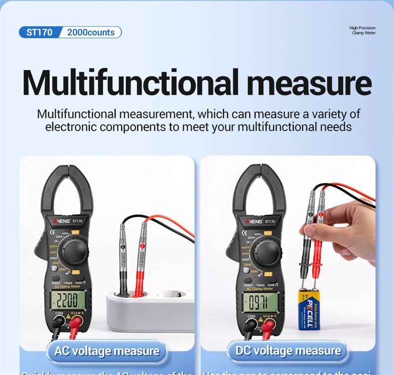 Digital Clamp Meter with Non-Contact Voltage Tester