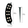 Black tree-hugging LED garden light with a ground spike and multiple light sources