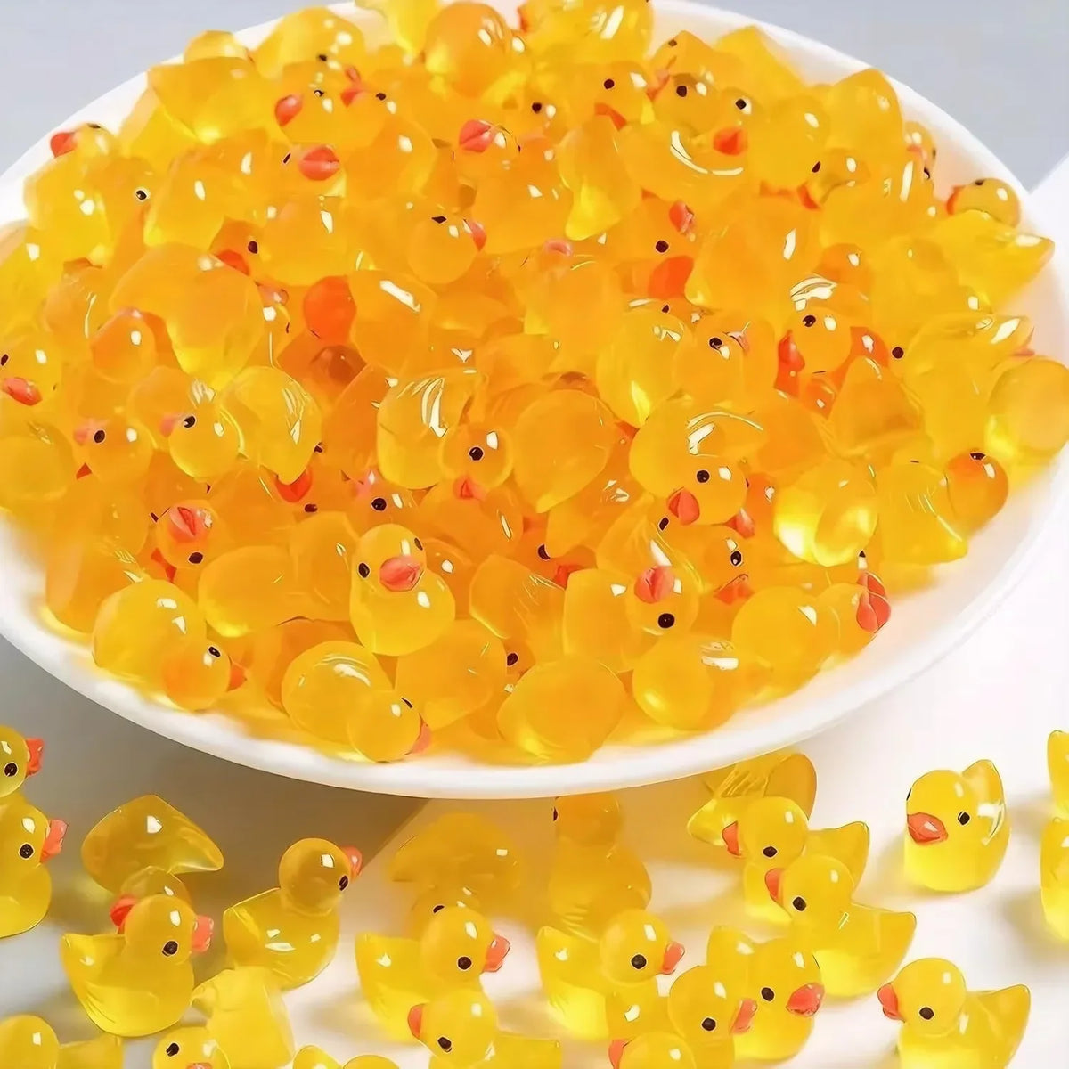 Glowing Miniature Duck Figurines for Gardens & Terrariums