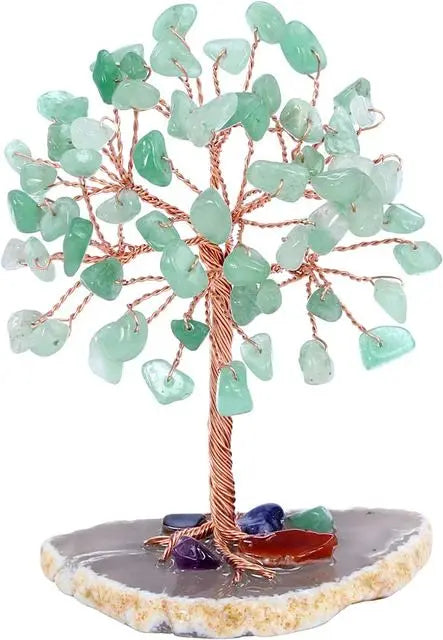 Amethyst Crystal Tree of Life on Natural Agate Slice Base
