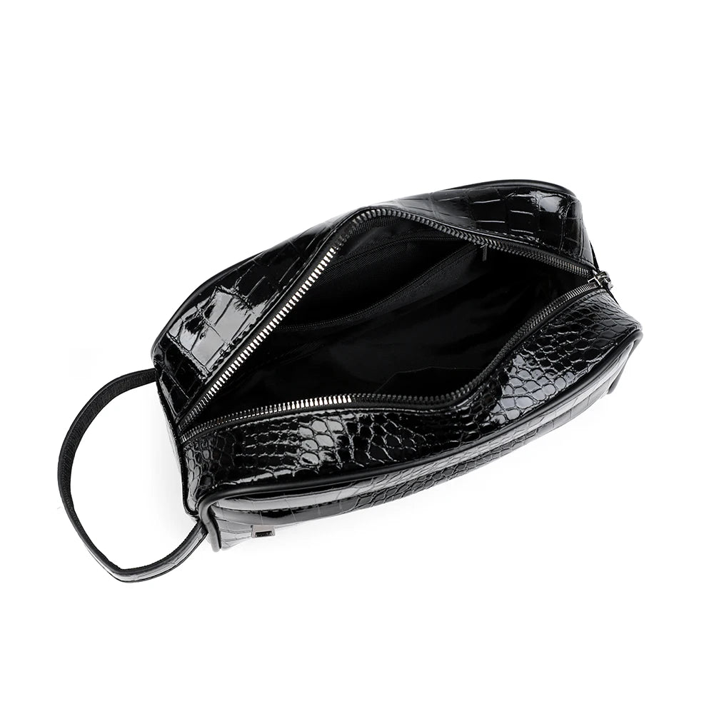 Men's PU Leather Clutch Wallet with Zipper Closure