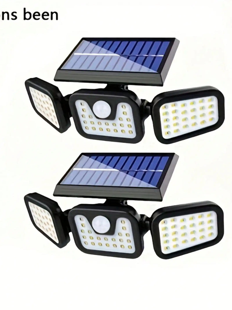 3-Head Solar Security Flood Light with 270° Motion Sensor