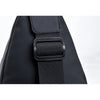 Black men's adjustable crossbody chest bag with a textured strap shown from the side.