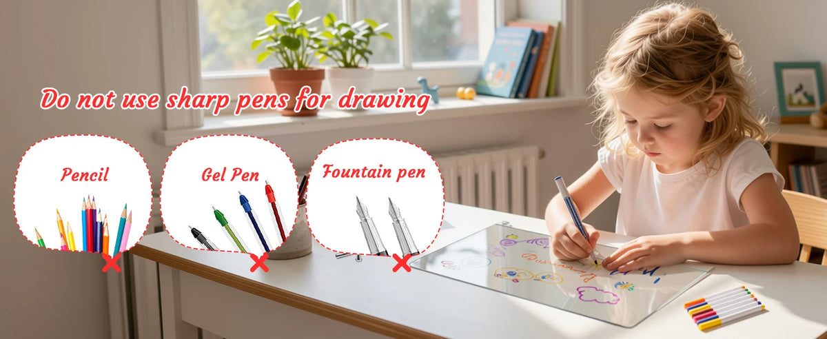 Glow Art LED Drawing Board with 7 Colors and 3 Light Modes