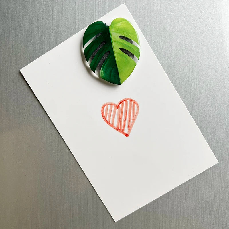 Acrylic Leaf Magnets Set - Fridge Decor