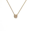 Initial Letter Pendant Necklace with Cubic Zirconia