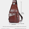 Men's Genuine Leather Sling Backpack with USB Charging Port