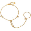 Dainty Gold-Plated Hand Chain with Cubic Zirconia