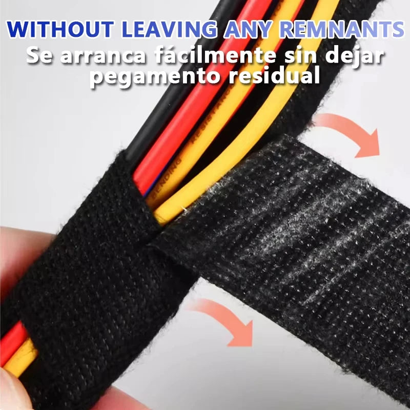 Black cloth tape used to secure automotive wiring harnesses, showing its ability to be removed without residue.