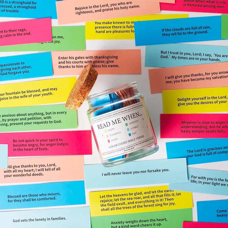Inspirational Bible Verses in a Glass Jar