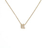 Initial Letter Pendant Necklace with Cubic Zirconia