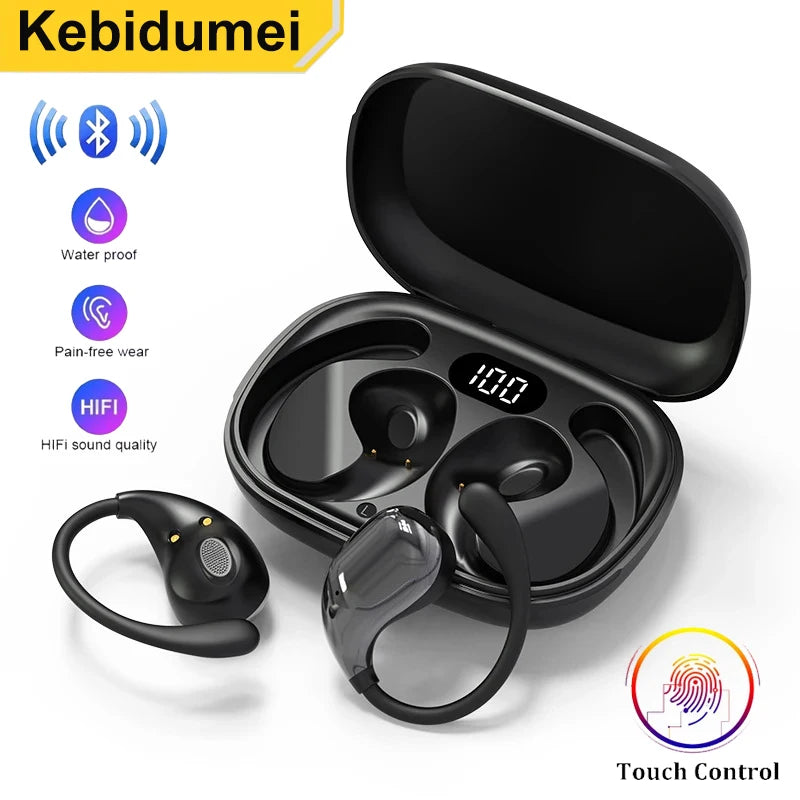 Bluetooth 5.4 Wireless Earphones with Ear Hook – Hi-Fi Sound, IPX5 Waterproof
