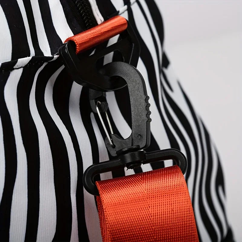 Animal Print Travel Duffle Bag with Shoe Compartment